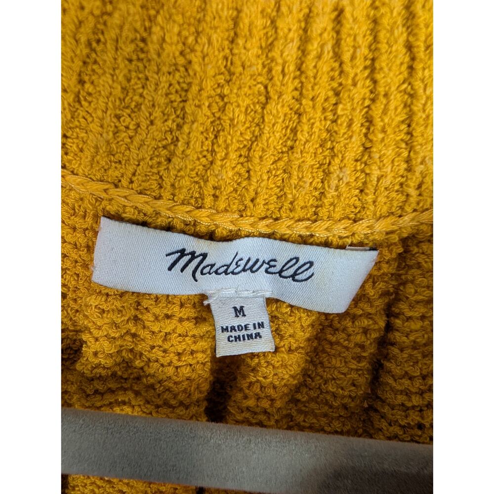 Madewell Top Gathered Sweater Tank Boho Spring Summer Mustard Yellow Size M - Picture 8 of 10